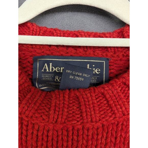 Abercrombie & Fitch Womens Red Long Sleeve Pullover Sweater S Wool Blend - Picture 5 of 8